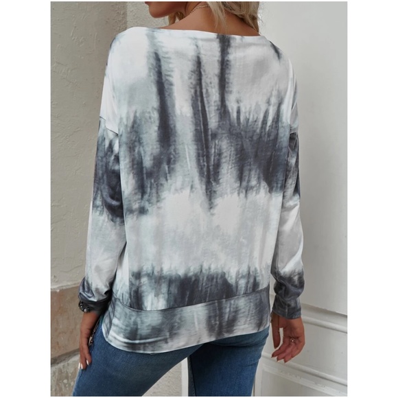 #51 Tie dye Off Shoulder Oversized Top - Picture 3 of 6